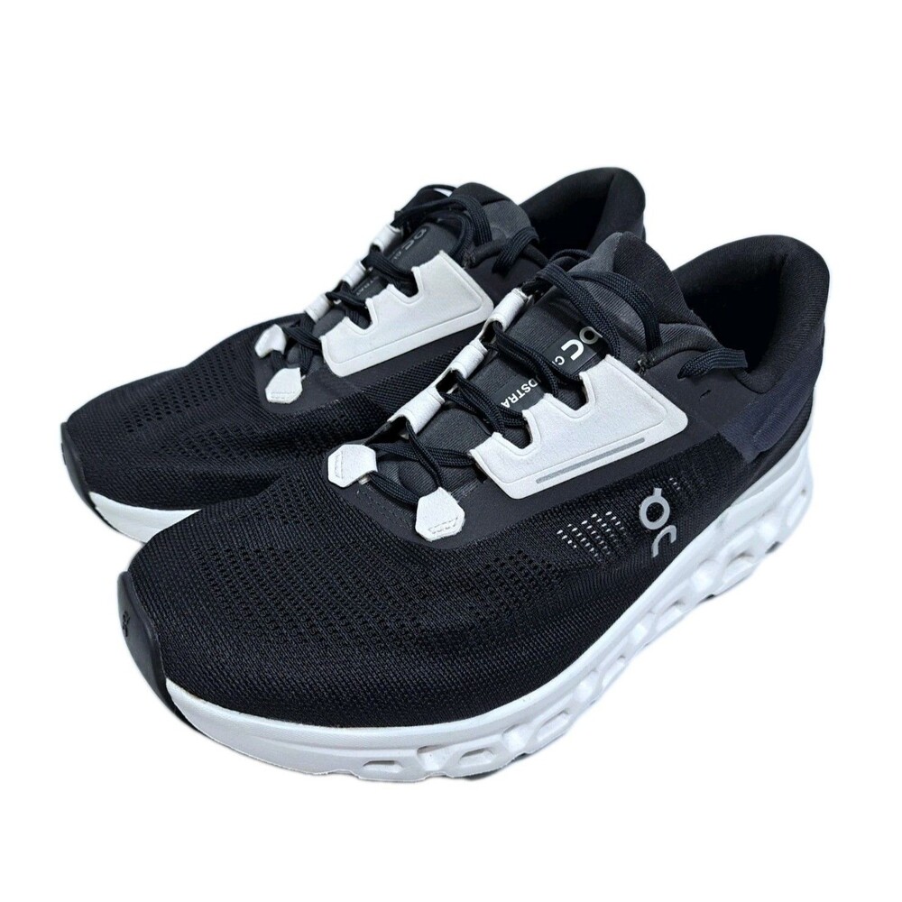 On Cloud CloudStratus Women's Size 10 Black White Running Shoes Sneakers